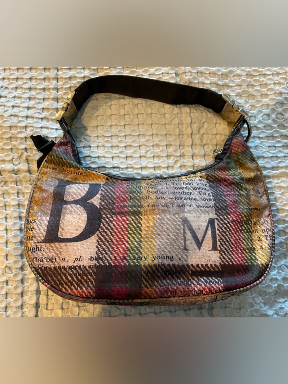 L.A.M.B. For Lesportsac Donegal Plaid Print Hobo Bag